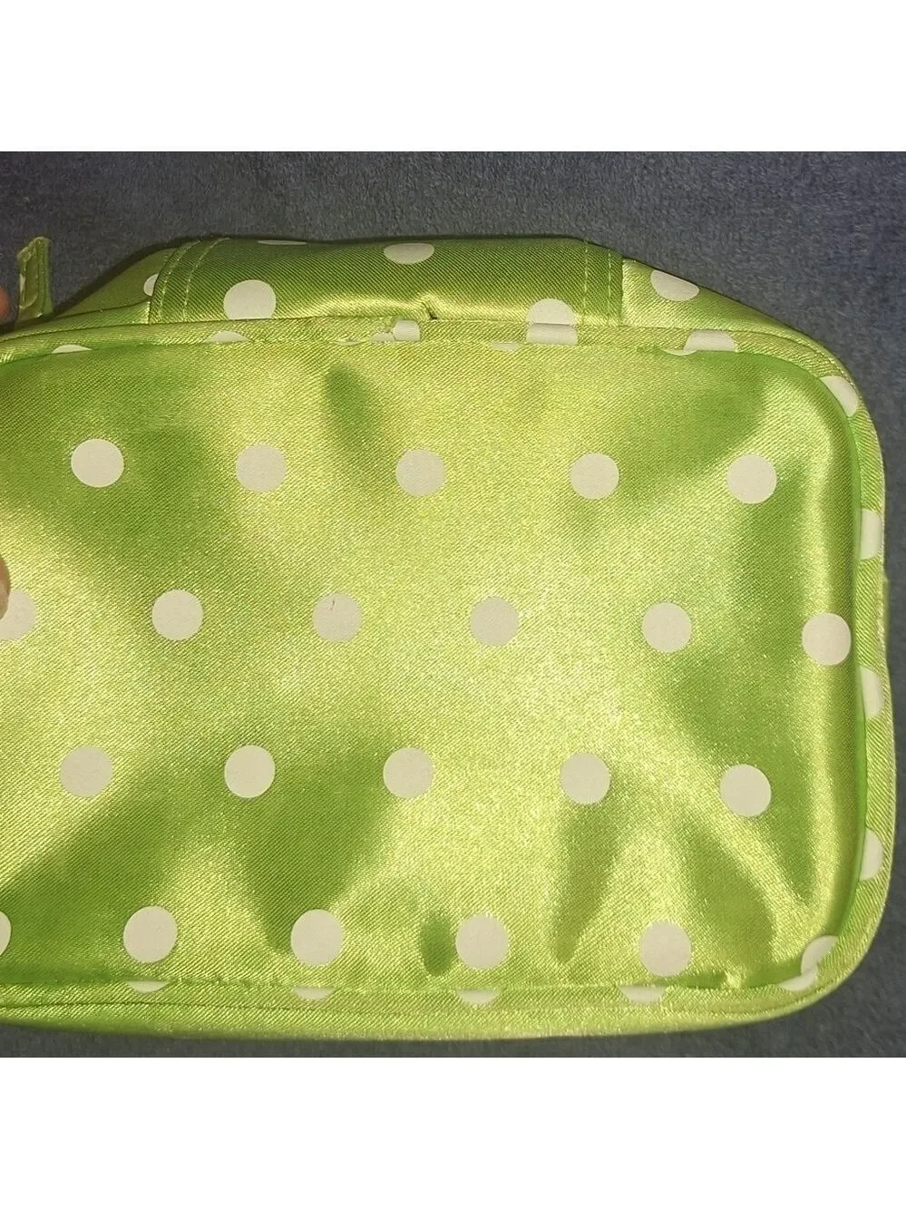 Jimeale Lime Green Polka Dot Makeup Pouch